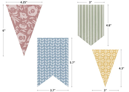 Classroom Cottage Pennants Accents - Assorted Sizes