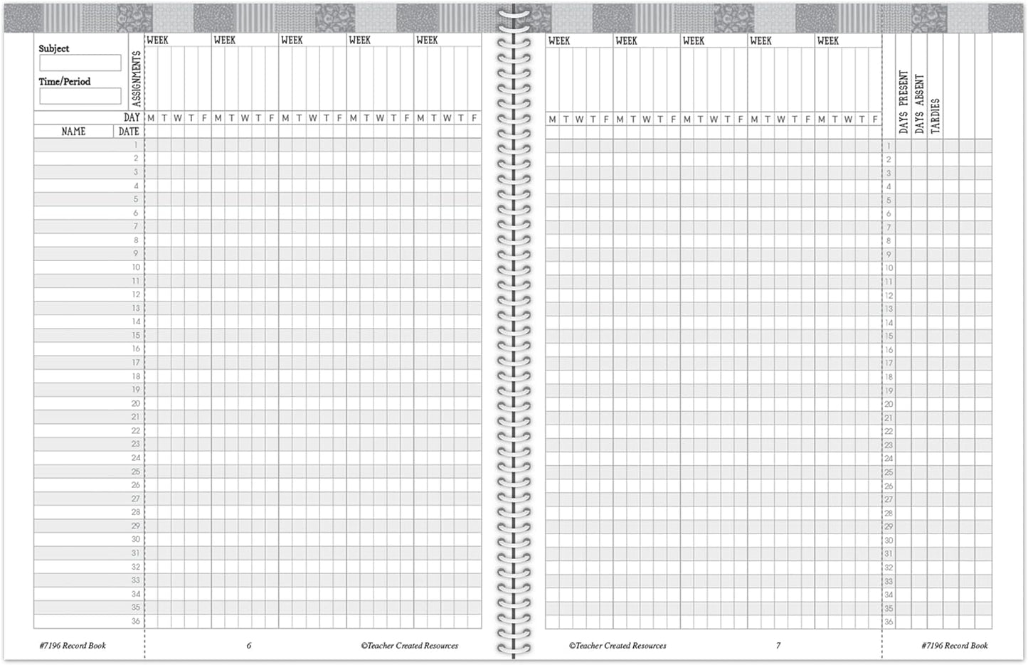 Classroom Cottage Record Book