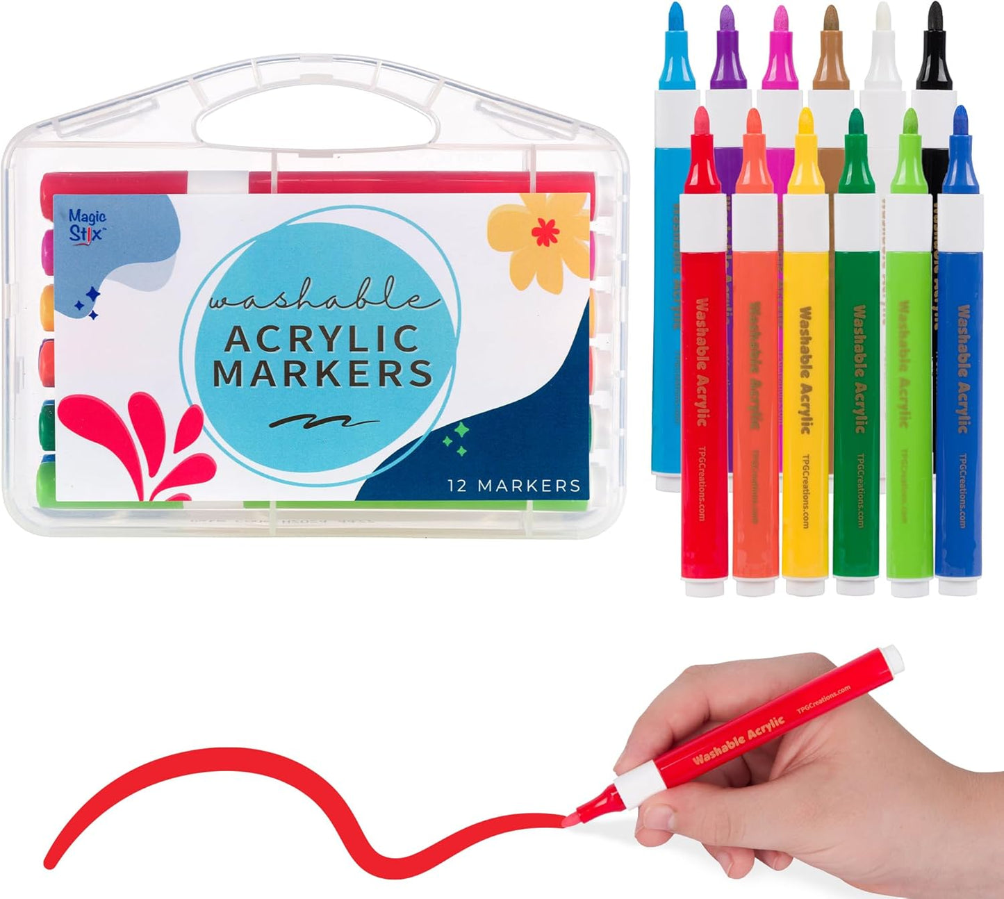 Magic Stix Washable Acrylic Markers Set of 12