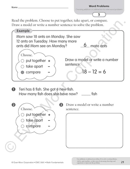 Math Fundamentals, Grade 1 - Teacher Reproducibles, Print