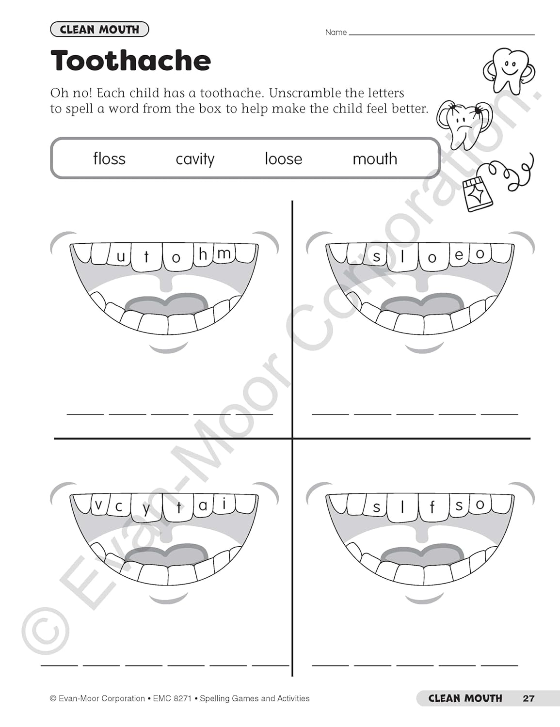 Evan-Moor Spelling Games and Activities, Grade 1