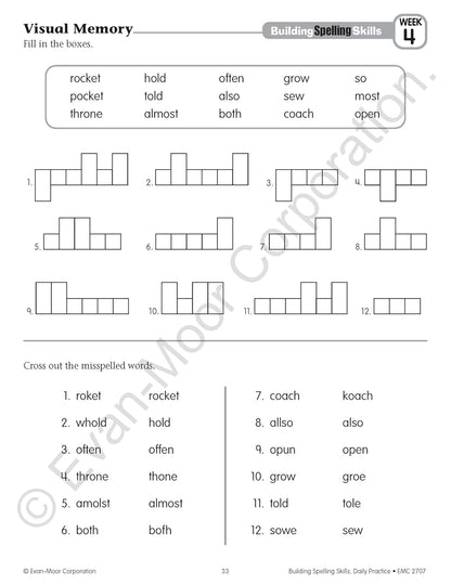 Evan-Moor Building Spelling Skills, Teacher's Edition, Grade 3