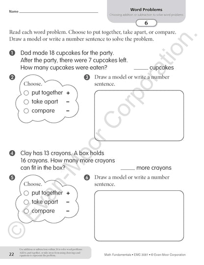 Math Fundamentals, Grade 1 - Teacher Reproducibles, Print