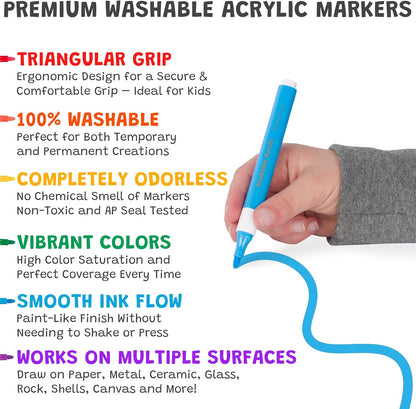 Magic Stix Washable Acrylic Markers Set of 12