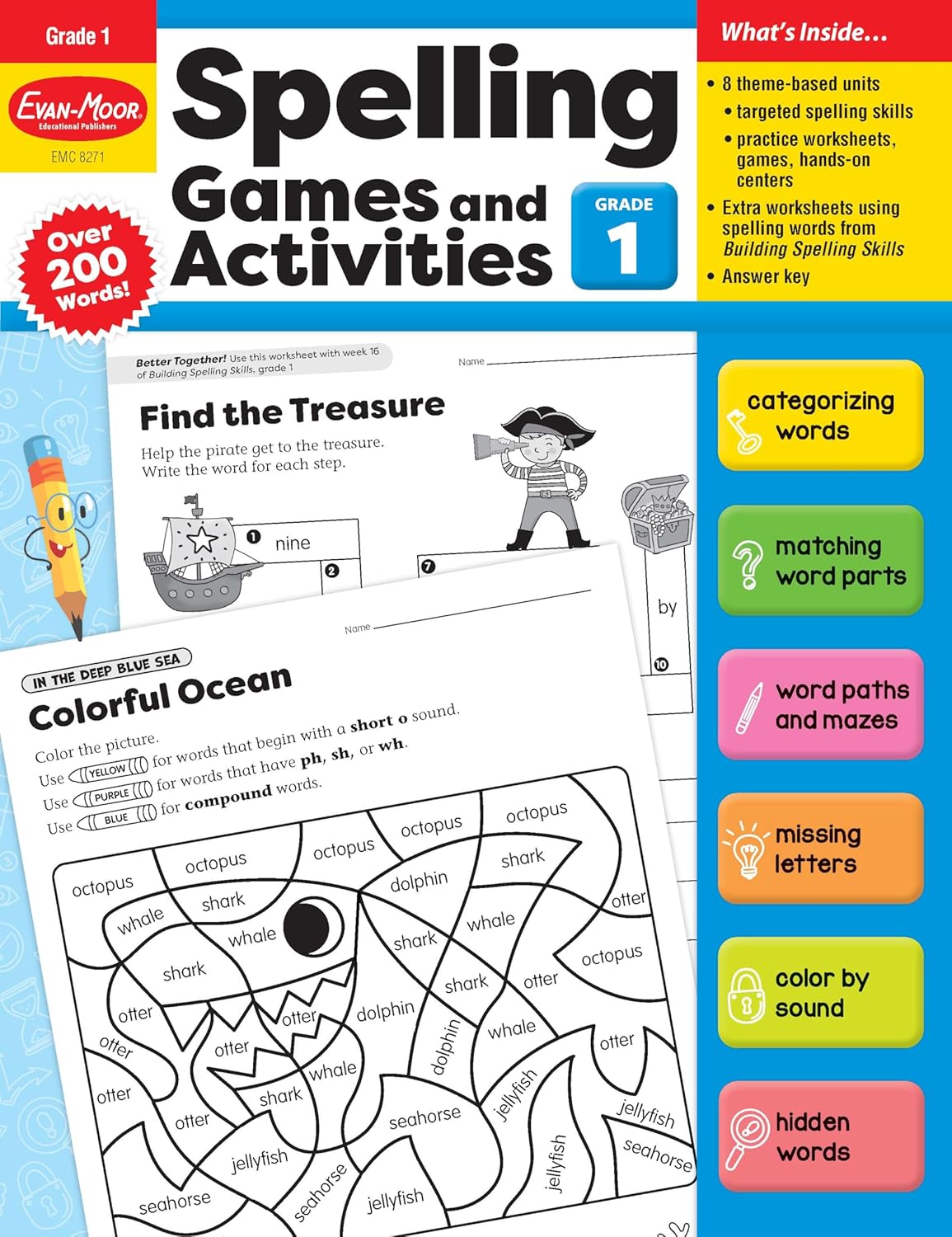 Evan-Moor Spelling Games and Activities, Grade 1