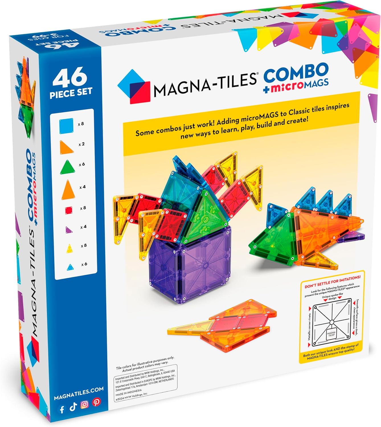 Magna-Tiles microMAGS 46-piece Combo Set