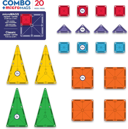 Magna-Tiles microMAGS 20-piece Combo Set