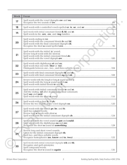 Evan-Moor Building Spelling Skills, Teacher's Edition, Grade 2