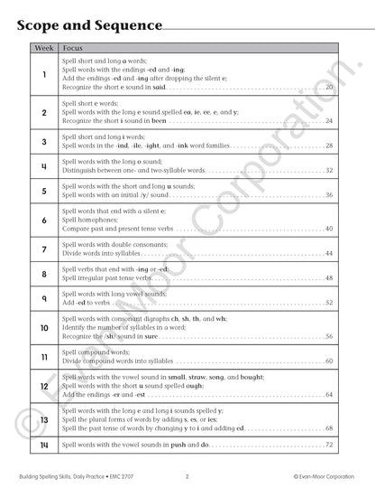 Evan-Moor Building Spelling Skills, Teacher's Edition, Grade 3