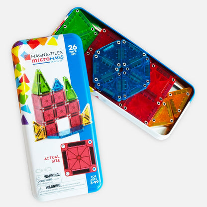 Magna-Tiles microMAGS 26-piece Travel Set: Bold Colors