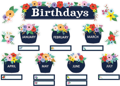 Wildflowers Birthdays Mini Bulletin Board