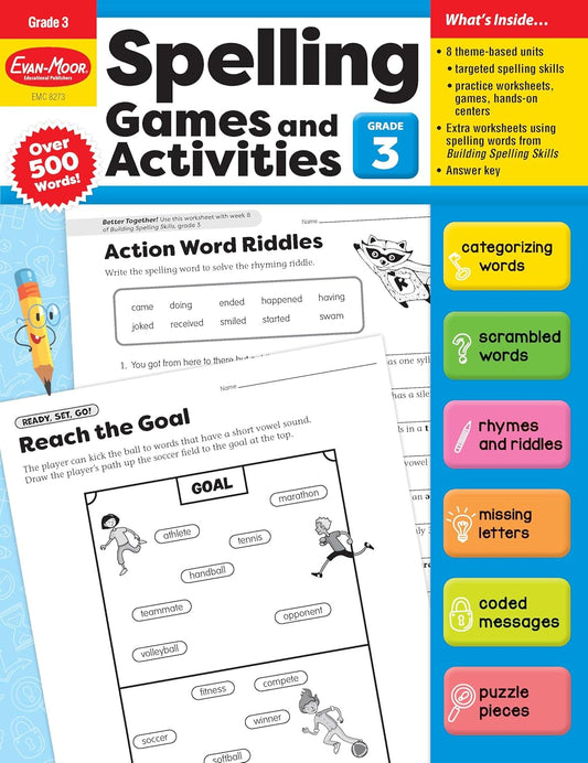 Evan-Moor Spelling Games and Activities, Grade 3