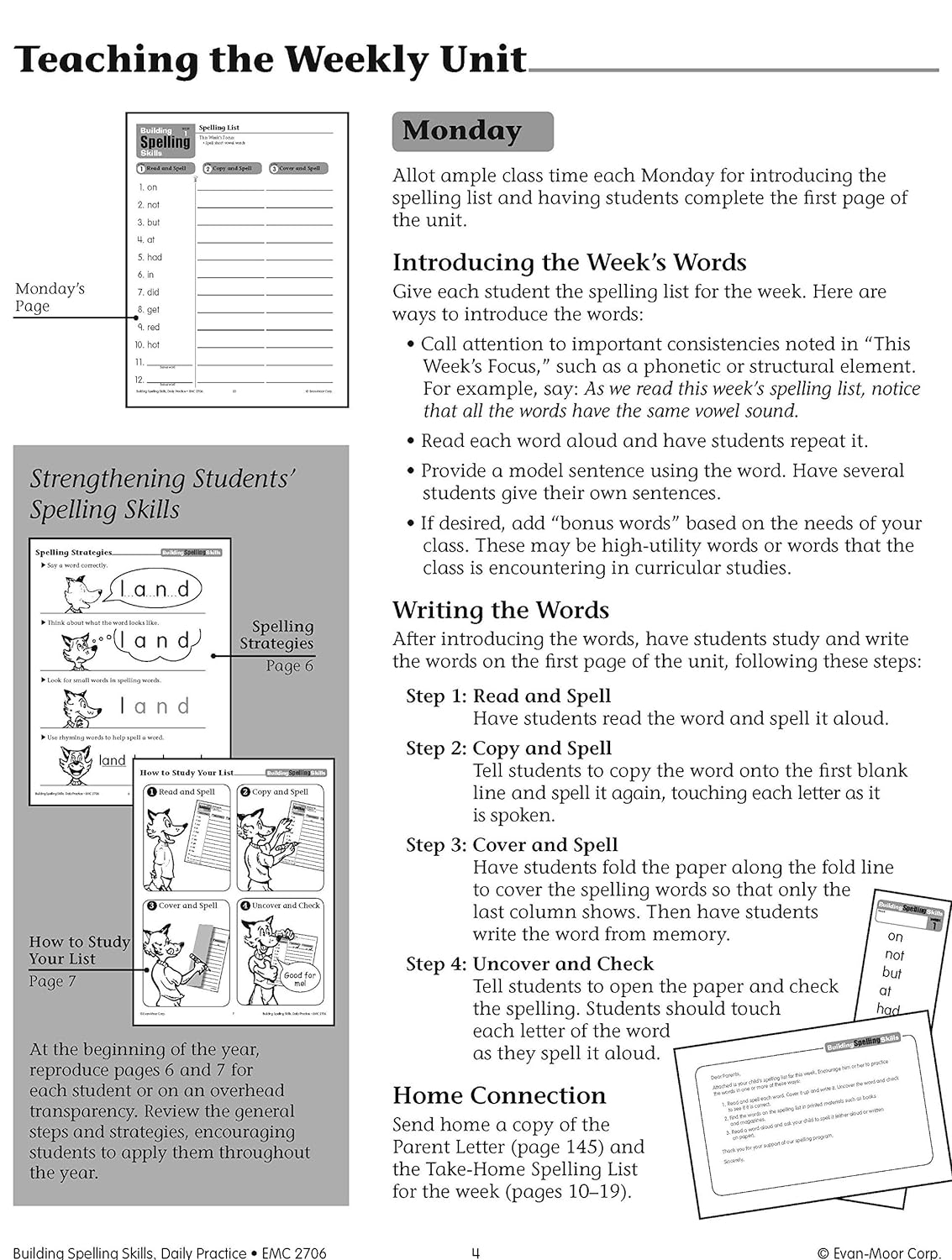 Evan-Moor Building Spelling Skills, Teacher's Edition, Grade 2