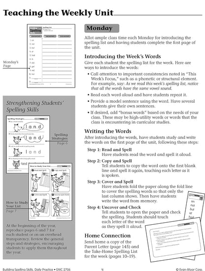 Evan-Moor Building Spelling Skills, Teacher's Edition, Grade 2