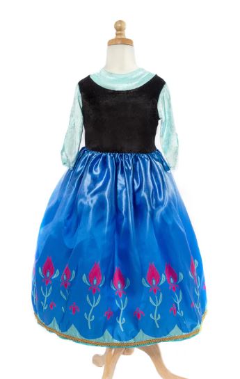 Little Adventures - Alpine Princess Dress. Anna, blue costume. Size Chart.