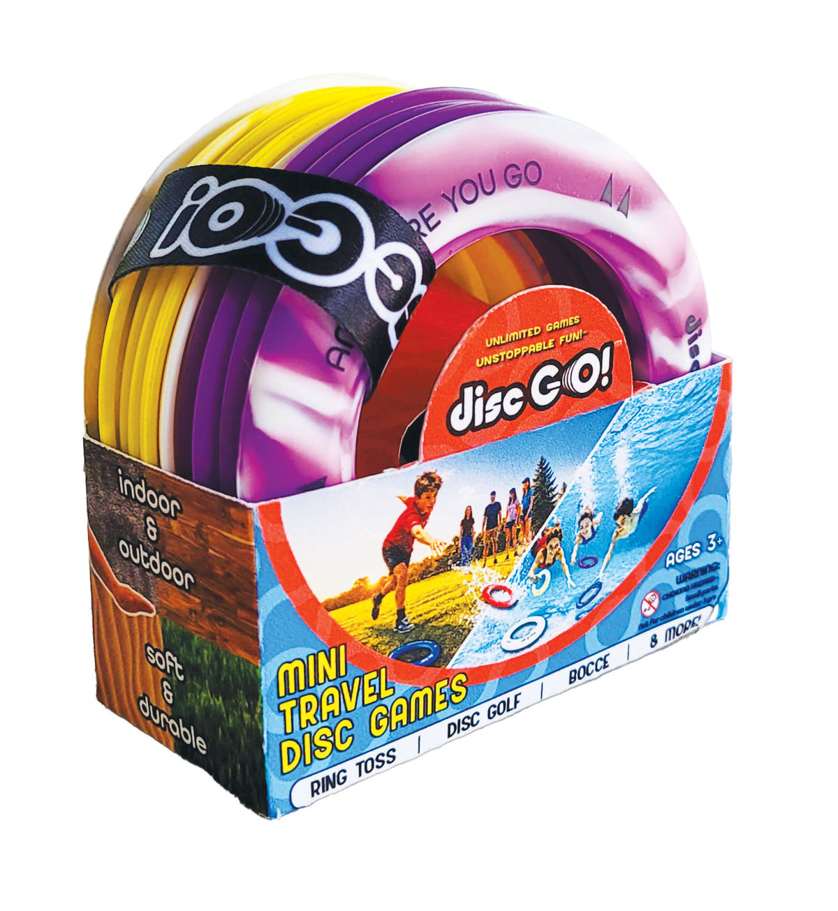 Disc Go! Mini Travel Disc Game - Yellow, White, & Purple