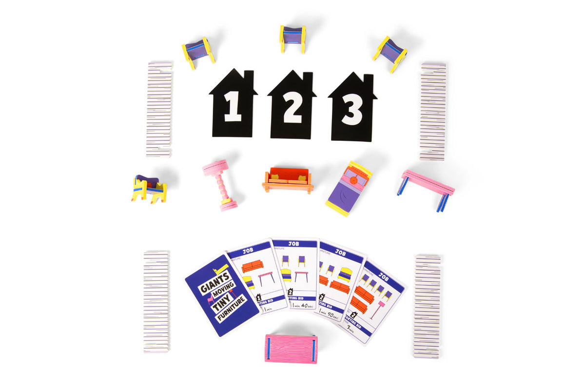 Giants Moving Tiny Furniture Party Game