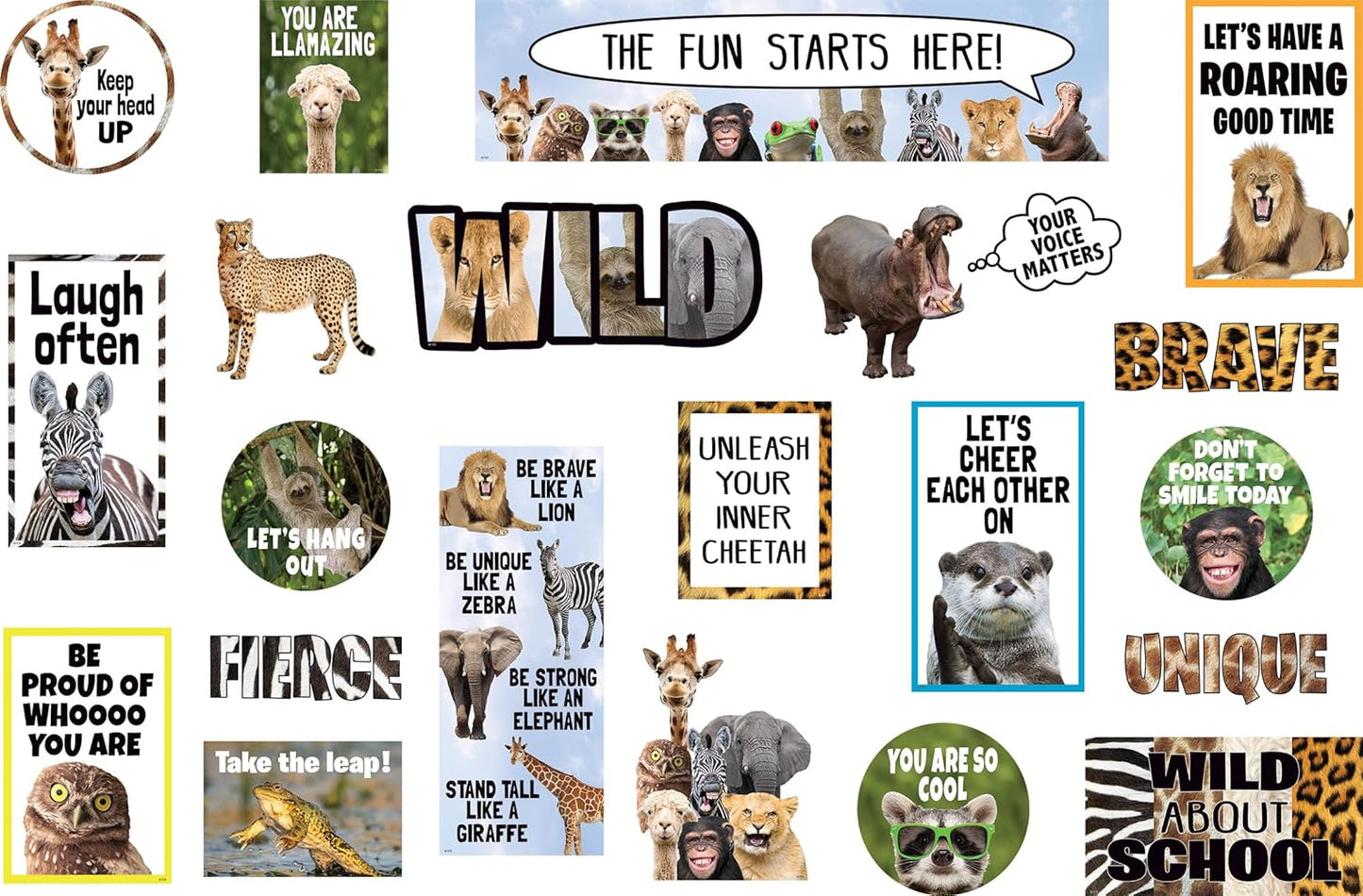 Go Wild Animals MIni Bulletin Board Set