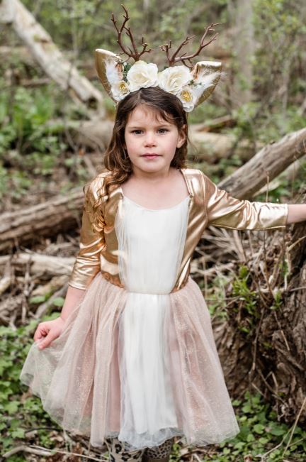 Great Pretenders Woodland Deer with Headband (size flexible ages 5–6). Deer costume for girls.