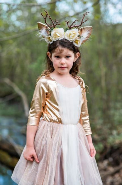 Great Pretenders Woodland Deer with Headband (size flexible ages 5–6). Deer costume for girls.