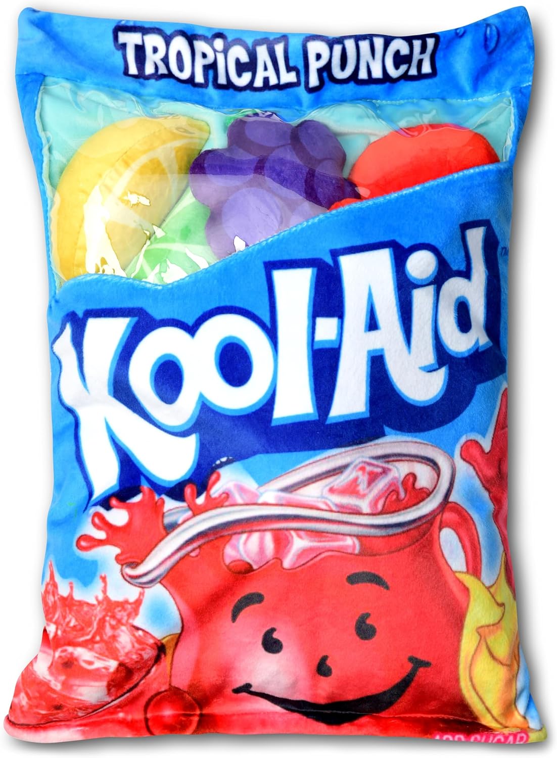 iscream Kool-Aid Tropical Punch Package 17" x 12.25" Pillow Set with Mini Fruit Shaped Pillows