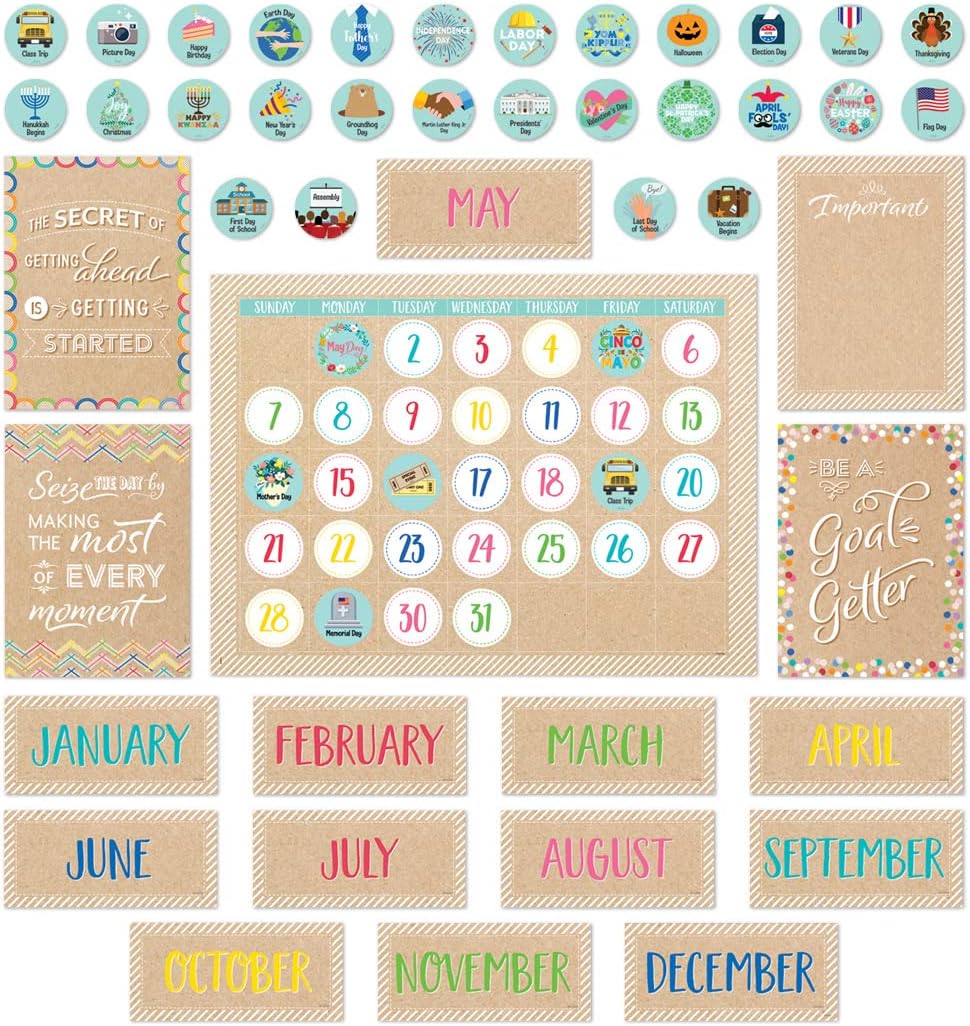 Krafty Pop Calendar Bulletin Board Set