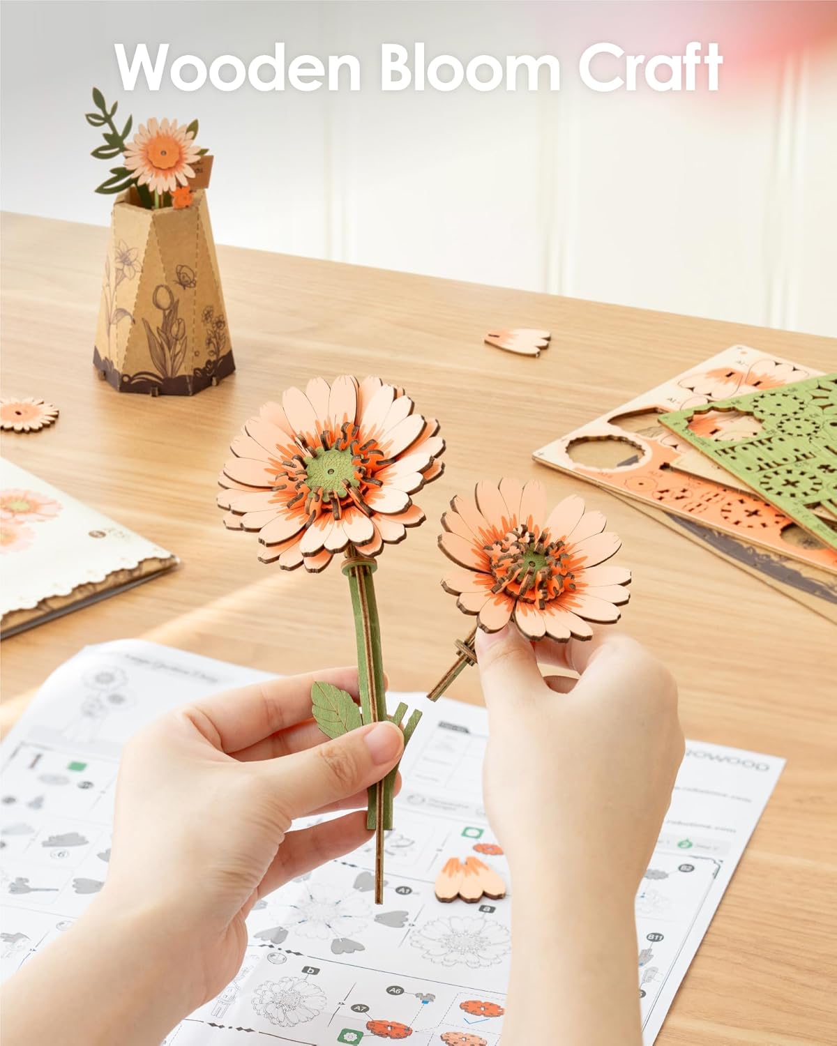 Robotime Orange Gerbera Daisy
