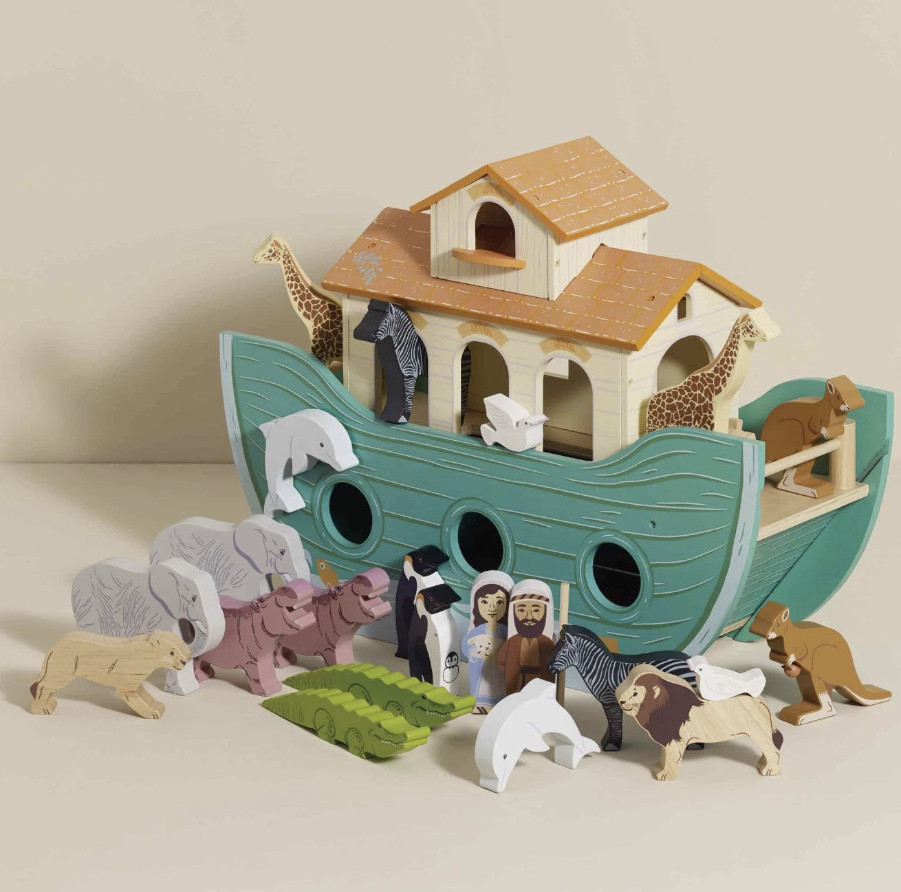 Noah's Great Wooden Ark and Figures