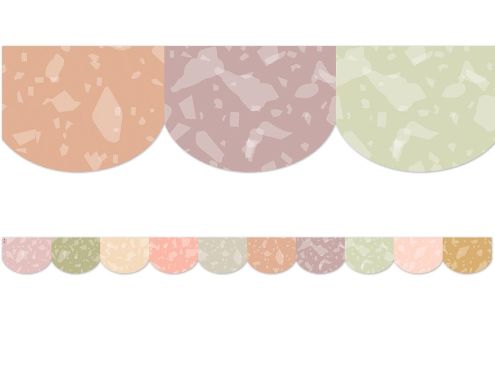 Terrazzo Tones Scalloped Die-Cut Border Trim