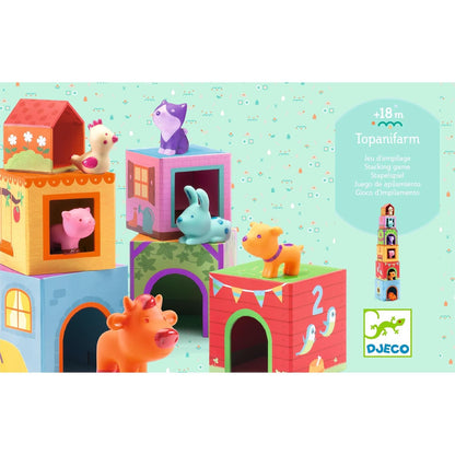 Topanifarm stacking toy set from djeco box