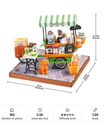 Robotime Aromatic Coffee Cart Puzzle Kit