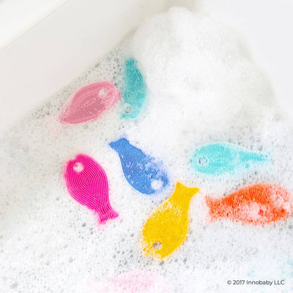 Silicone Bath Scrub / Fun Fish Shape Brush / Baby Bath Toy: Blue