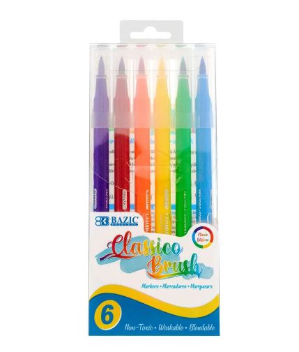 6 Classico Brush Markers
