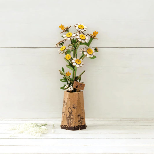 Robotime Chamomile Rowood DIY Wooden Flower Bouquet 3D Wooden Puzzle