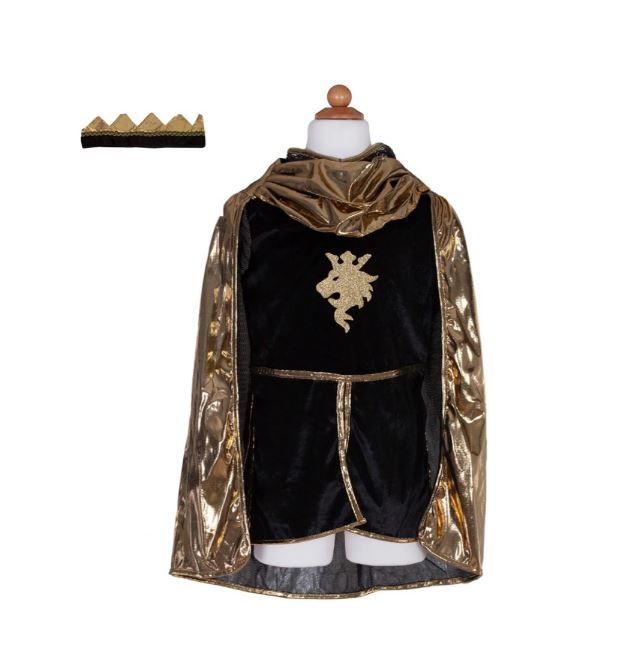 Great Pretenders Gold Knight Tunic Cape and Crown. Costume for boys. 