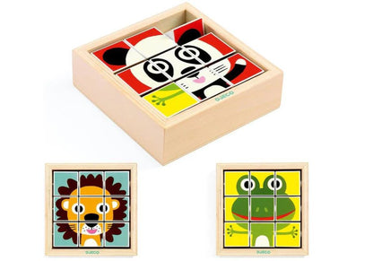 djeco touranimo flipping puzzle Lion frog panda