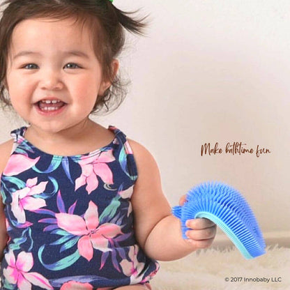 Silicone Bath Scrub / Fun Fish Shape Brush / Baby Bath Toy: Blue
