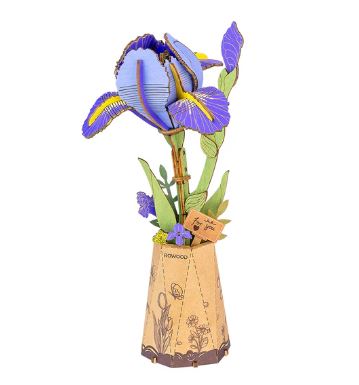Robotime Purple Iris Flower Wood Puzzle Kit