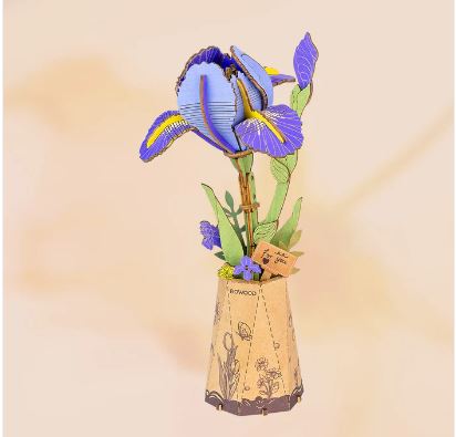 Robotime Purple Iris Flower Wood Puzzle Kit