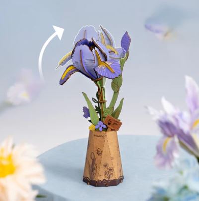 Robotime Purple Iris Flower Wood Puzzle Kit
