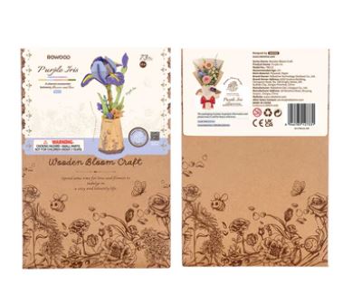 Robotime Purple Iris Flower Wood Puzzle Kit
