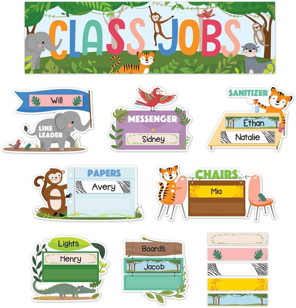 Jungle Friends Jobs Mini Bulletin Board Set