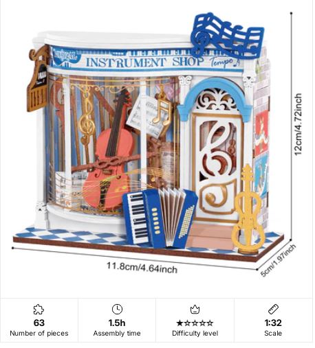 Robotime Melody Instrument Shop Puzzle Kit