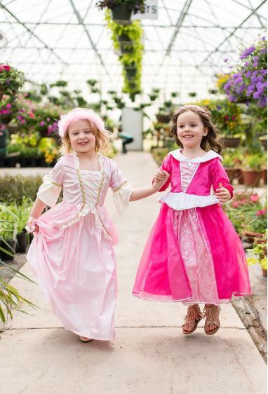 Little Adventures - Pink Vintage Princess Dress (Medium 3–5 years)