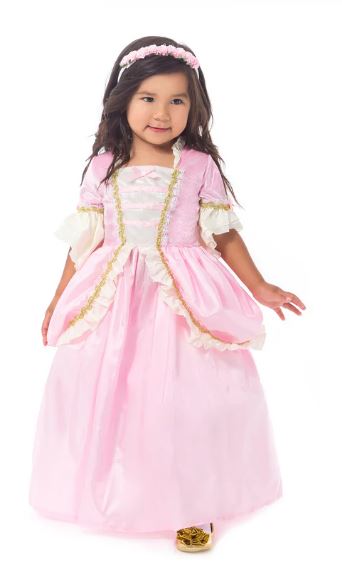 Little Adventures - Pink Vintage Princess Dress (Medium 3–5 years)