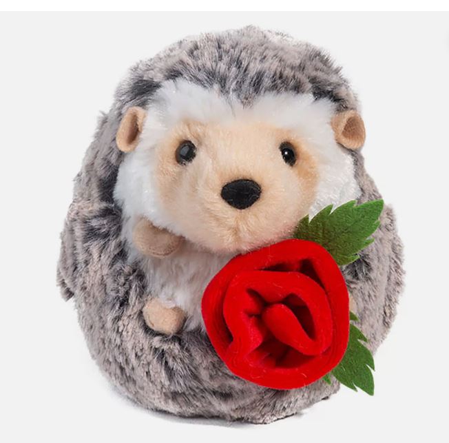 Spunky Hedgehog With Rose 5"