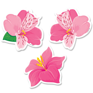 PINK BLOOMS 3" CUT OUTS