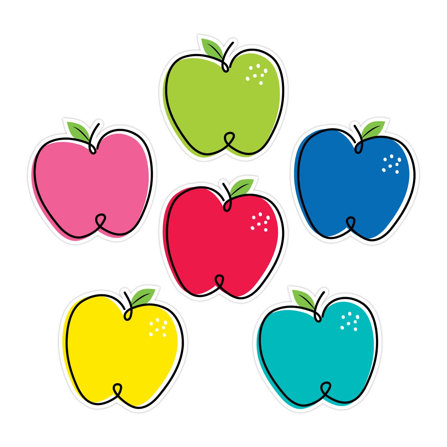 DOODLE APPLES   (CORE DECOR) 6" DESIGNER CUT-OUTS