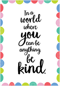 Be Kind Rainbow Doodles Poster