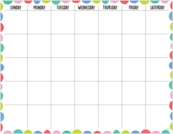 Rainbow Doodles Calendar Chart